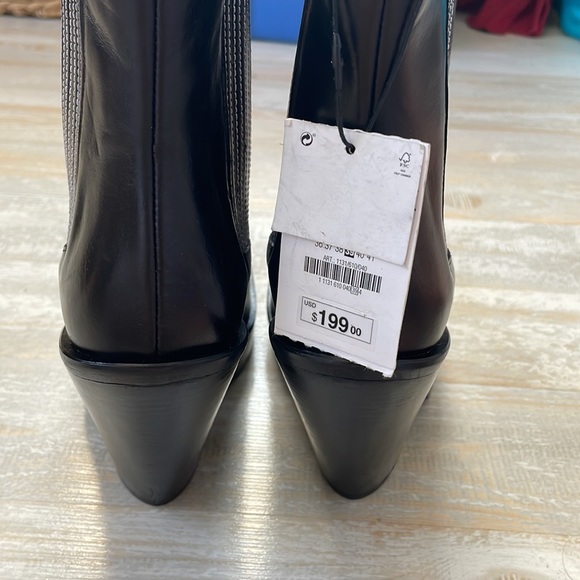 Stunning womens Zara square toe black heel booties size 8 - Picture 5 of 8